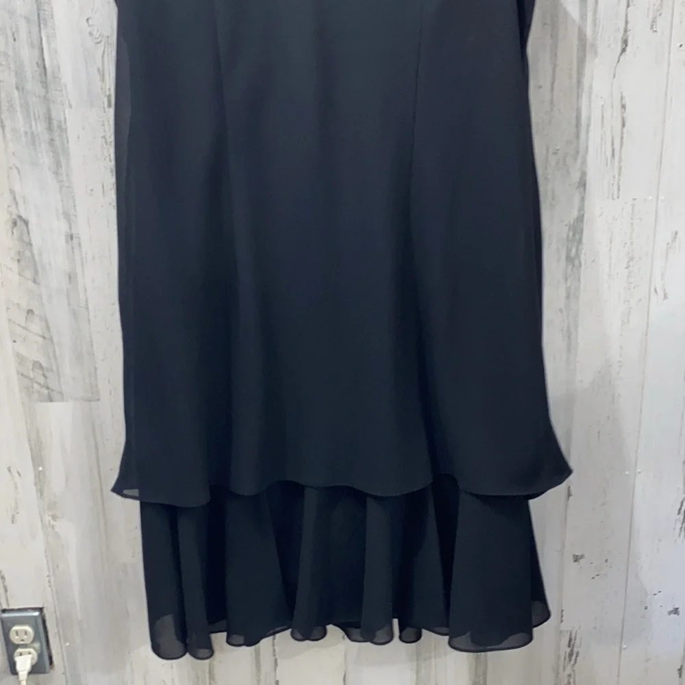 0701 Dana Kay Black Sleeveless Sheath Dress with Ruffled Hem - Picture 6 of 6